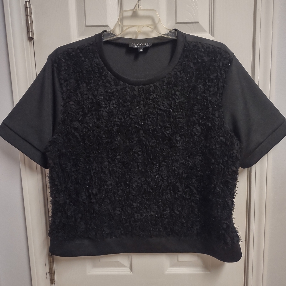 Eloquii Black Embellished top size 20